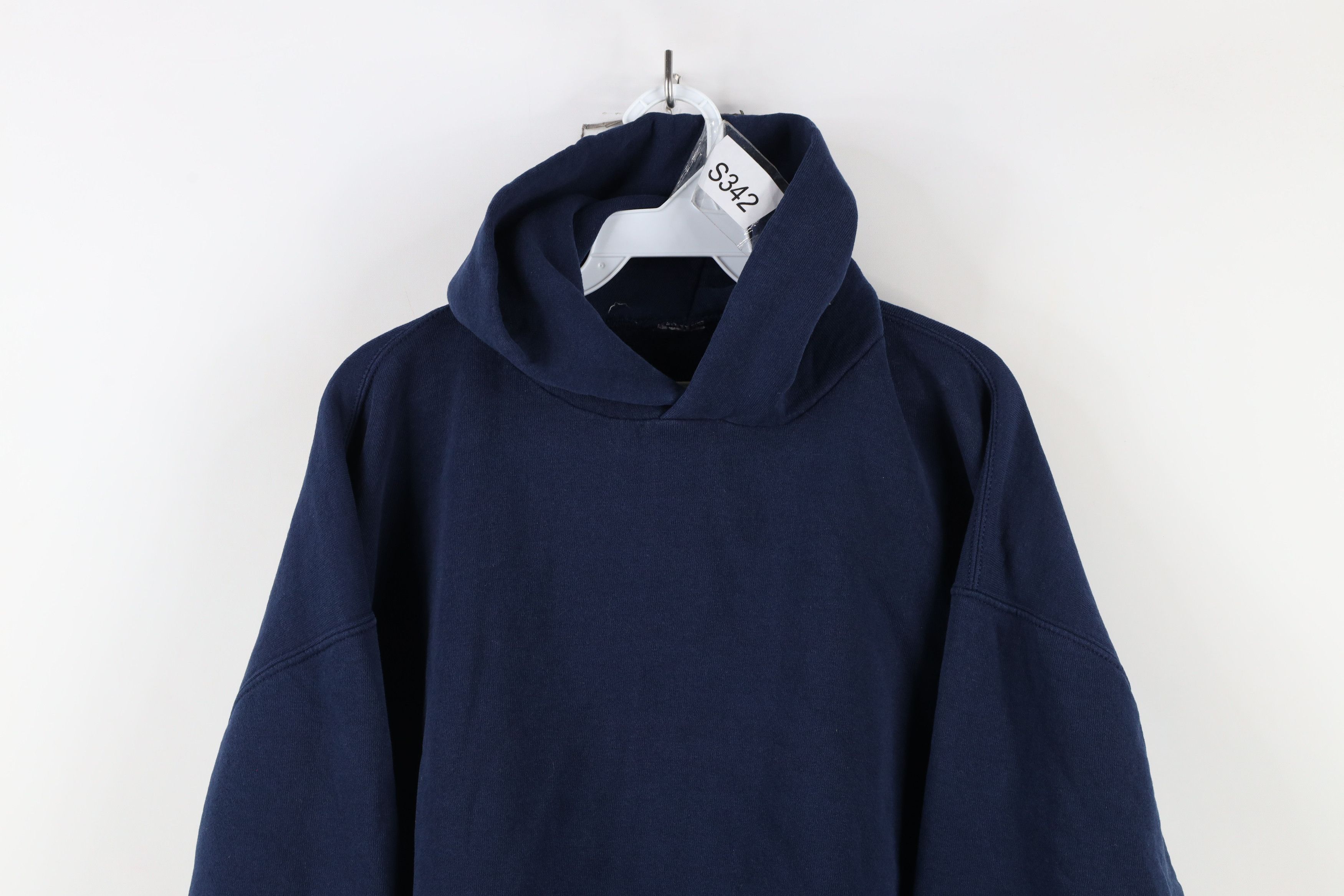 Russell Athletic × Vintage Vintage 90s Russell Athletic Blank Hoodie Sweatshirt Blue Size US XL / EU 56 / 4 - 2 Thumbnail