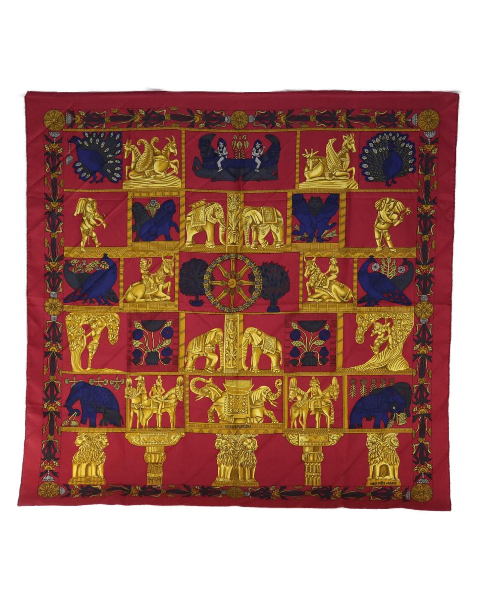 image of Hermes Multicolour Silk Scarf - Iconic Luxury Accessory, Women's