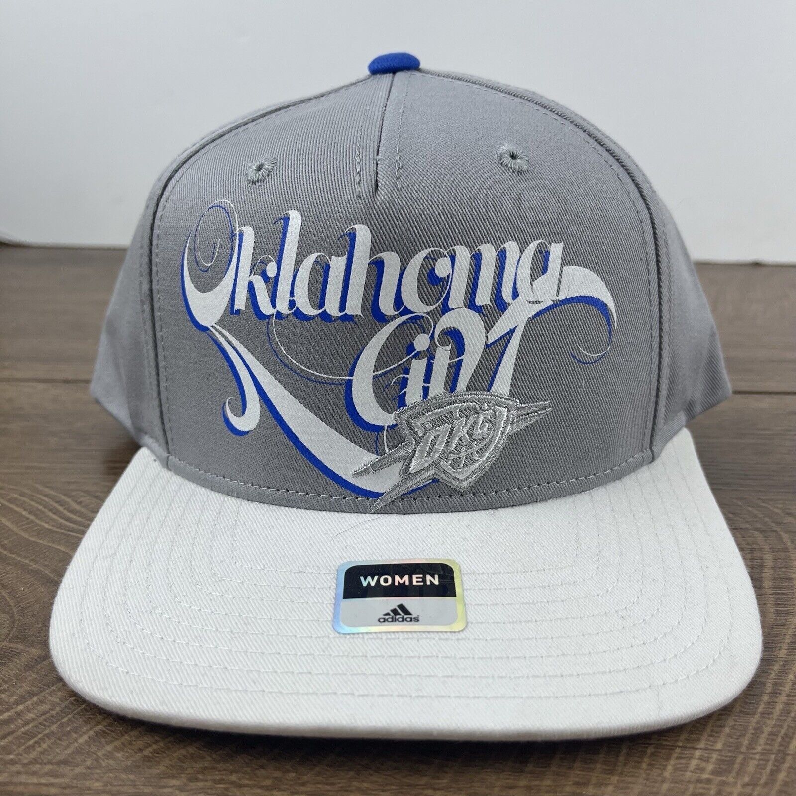 Adidas Oklahoma City Thunder Snapback Hat Adidas Gray Cap Adjustabl Size ONE SIZE - 4 Thumbnail