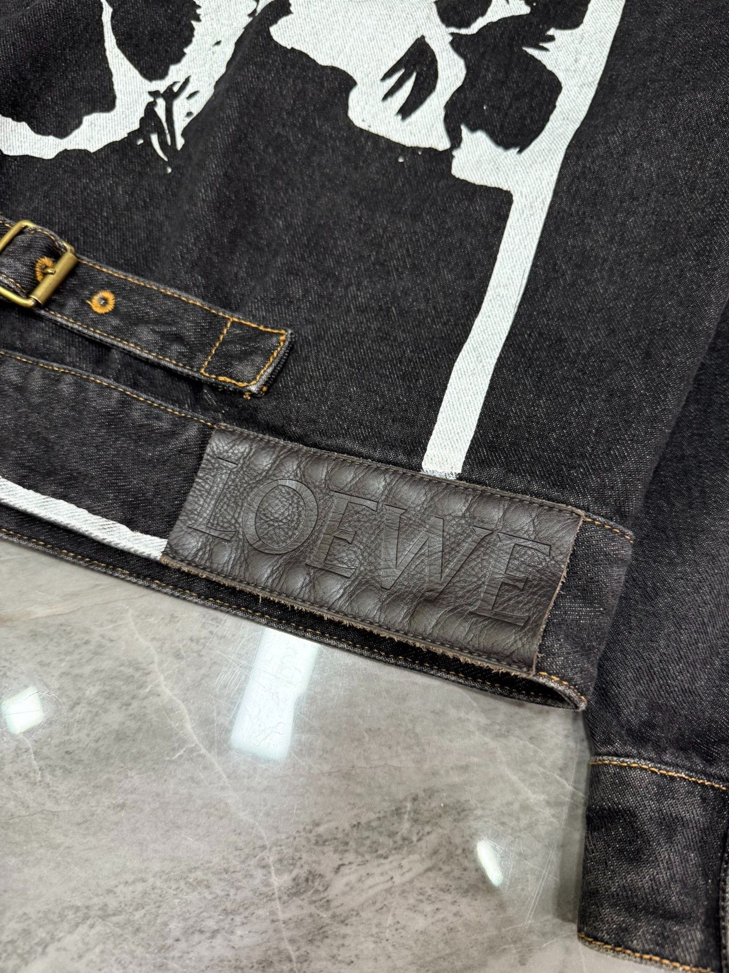 Loewe Loewe Black leather logo jacket with markers on the back ja Size US S / EU 44-46 / 1 - 3 Thumbnail