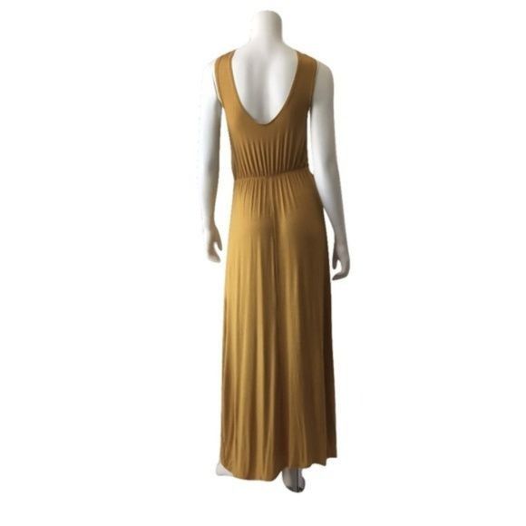 Other Elegant Gold Halter Neck Maxi Dress Soft Flowing Size S / US 4 / IT 40 - 4 Thumbnail