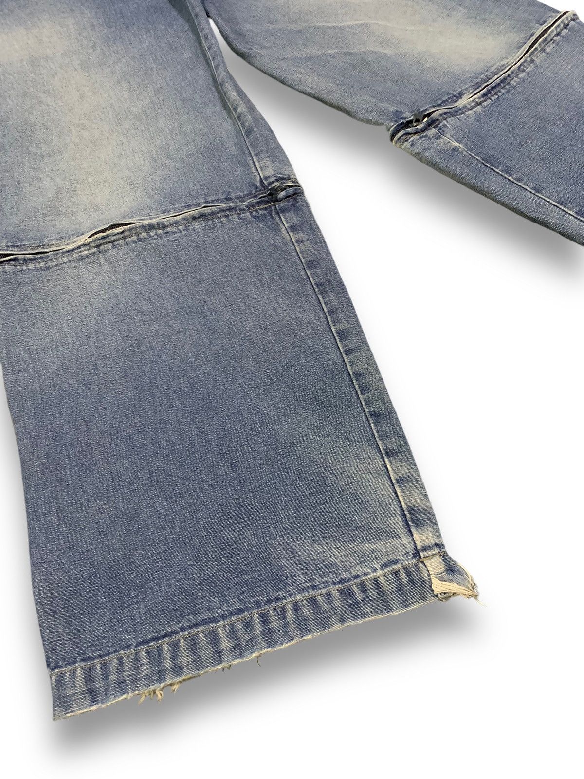 JNCO Vintage Soul USA Blue Washed Baggy Distressed Jorts Jeans Size US 31 - 8 Thumbnail