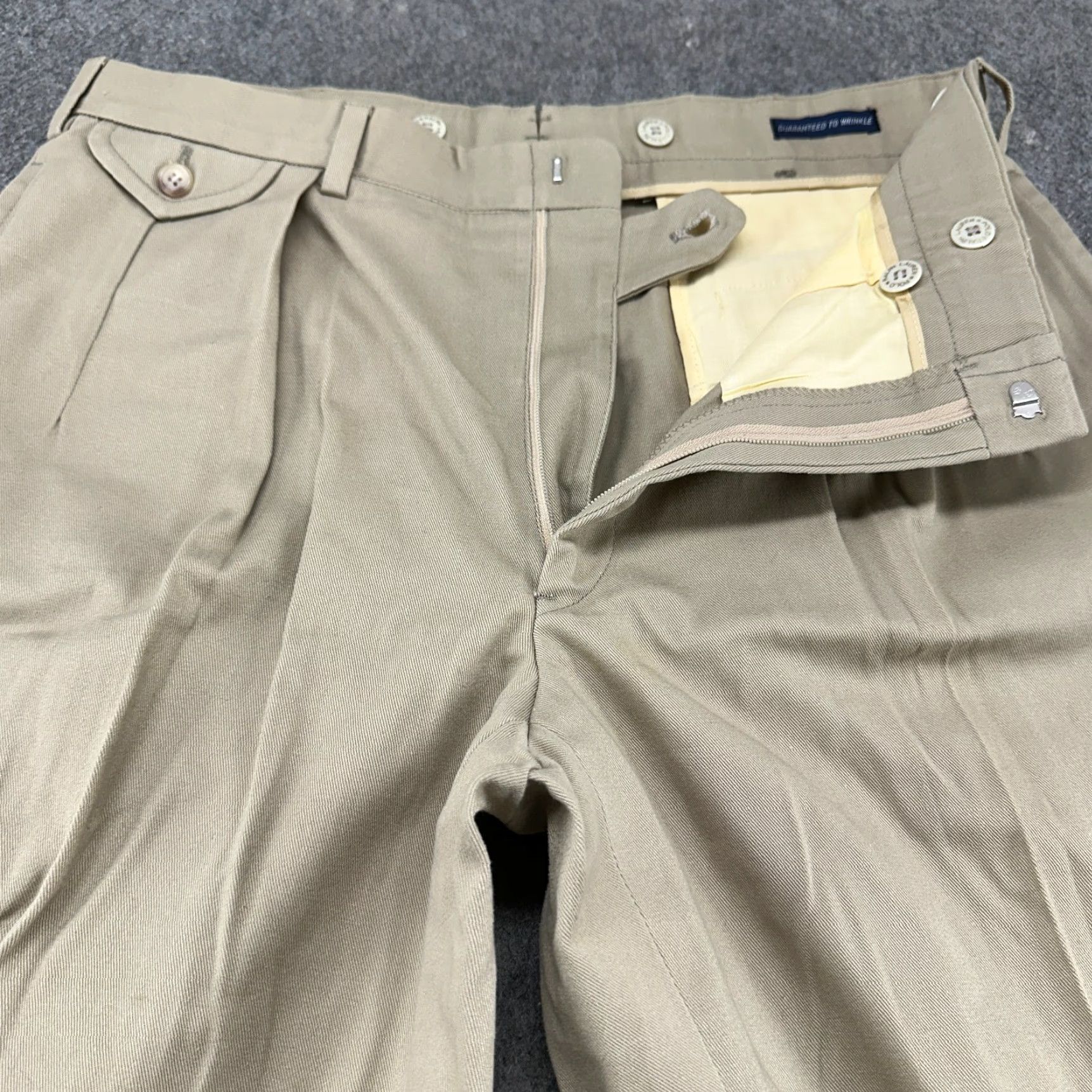 Polo Ralph Lauren VINTAGE Polo Ralph Lauren Pants Mens 34x30 Beige Chino Relaxed Pleated 80s Size US S / EU 44-46 / 1 - 2 Thumbnail