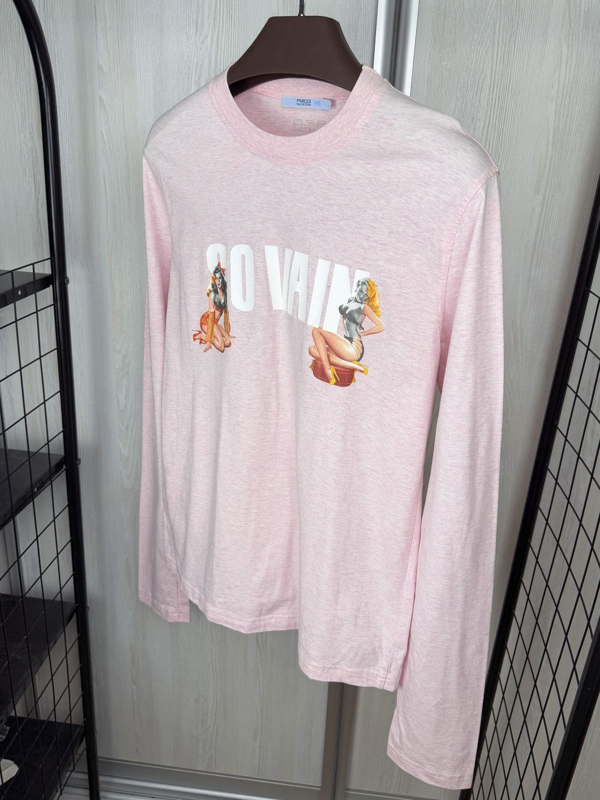 Valentino Red Valentino ‘So Vain’ graphic print pink long sleeve tee Size US L / EU 52-54 / 3 - 6 Thumbnail