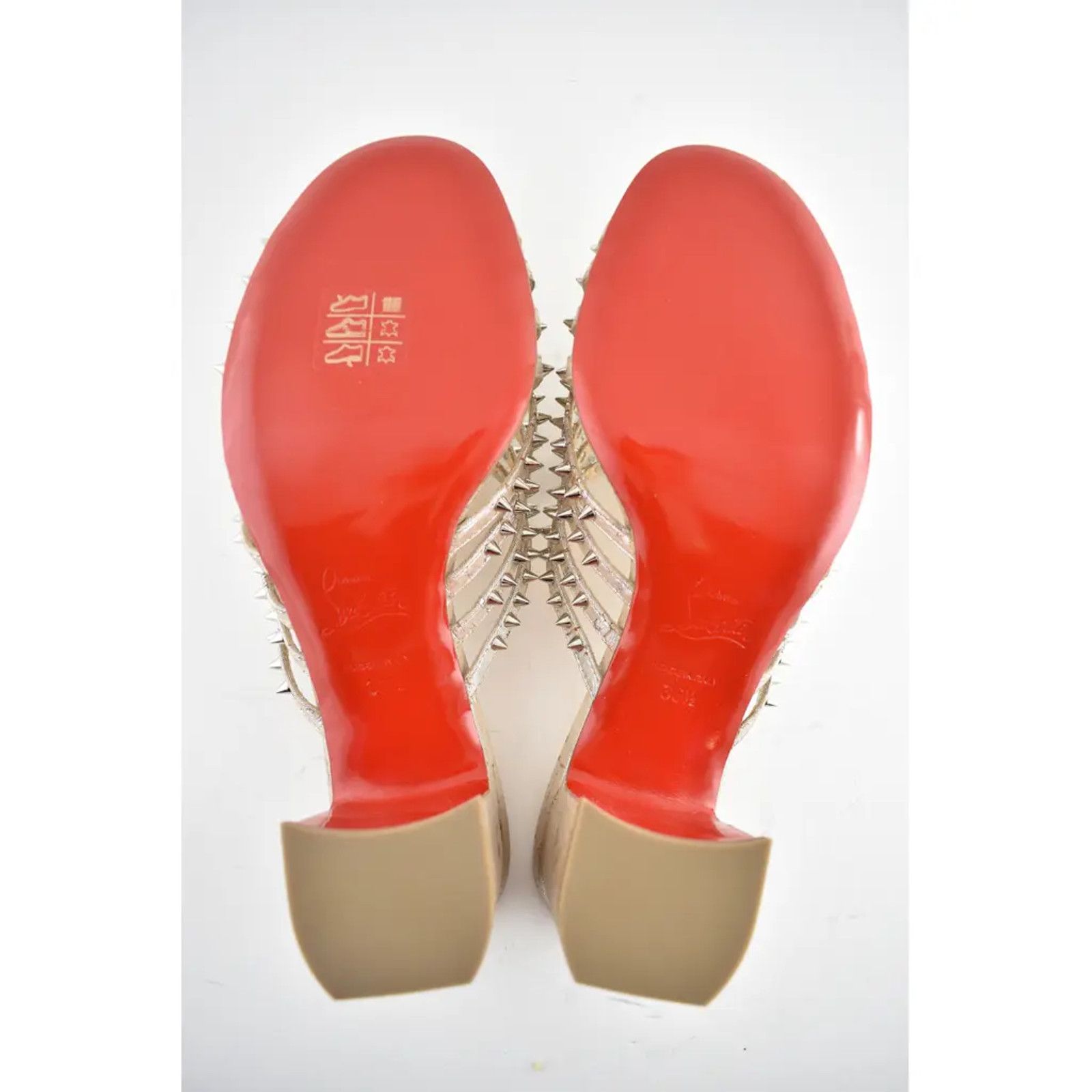Christian Louboutin Christian Louboutin Marthaspike 55 Silver Open Sandal Mule Size US 6.5 / IT 36.5 - 12 Thumbnail