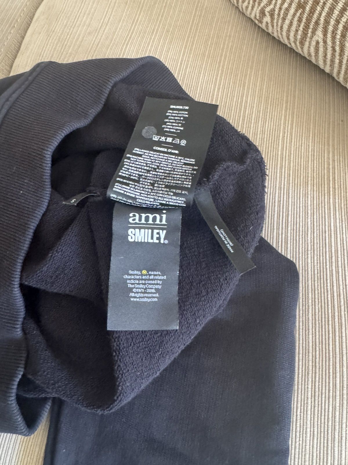 AMI AMI Alexandre Mattiussi Black Smiley Patch Sweater Size S Size US S / EU 44-46 / 1 - 7 Thumbnail