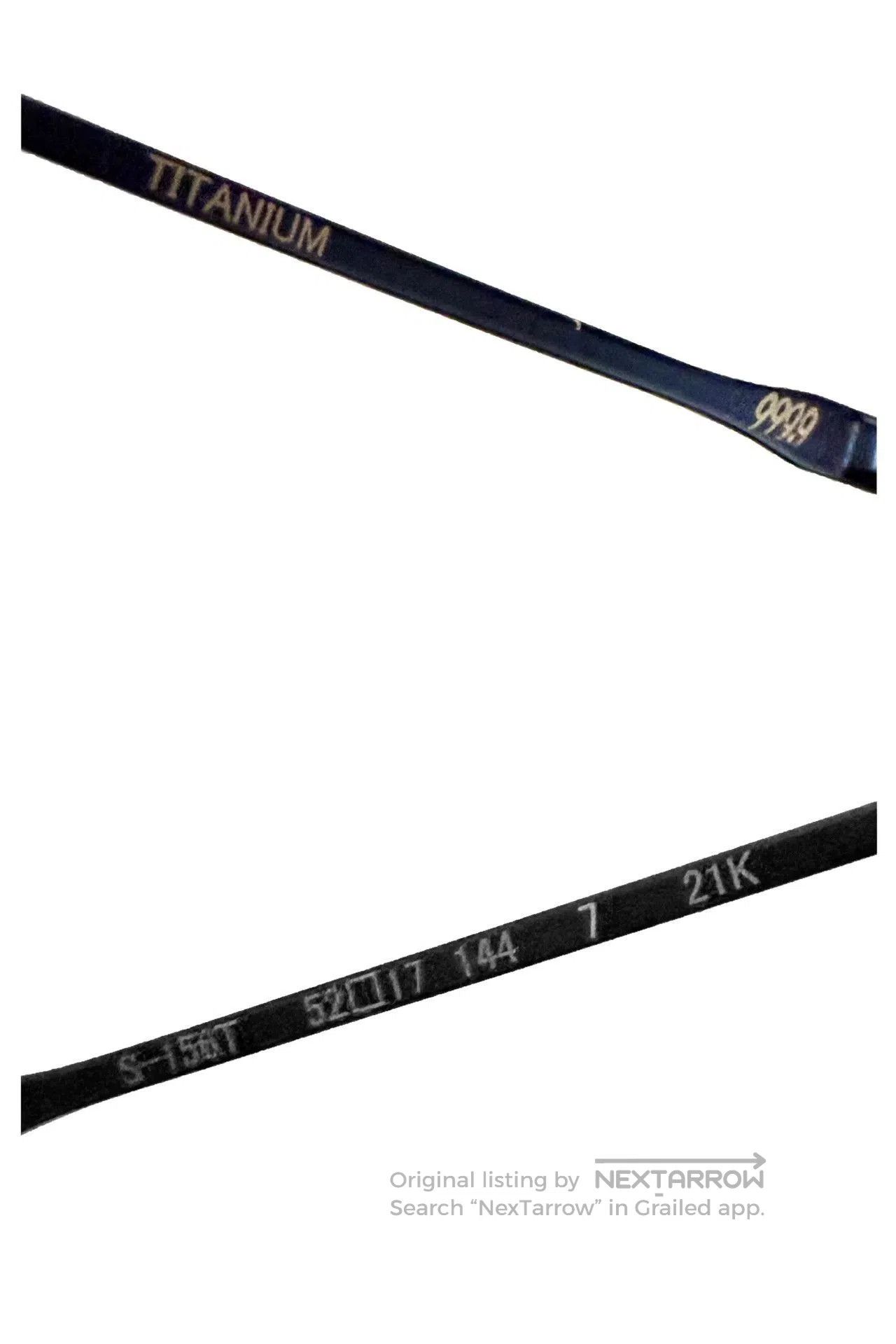 Japanese Brand four nines 999.9 Titanium Eyeglasses Frame. Size ONE SIZE - 7 Thumbnail