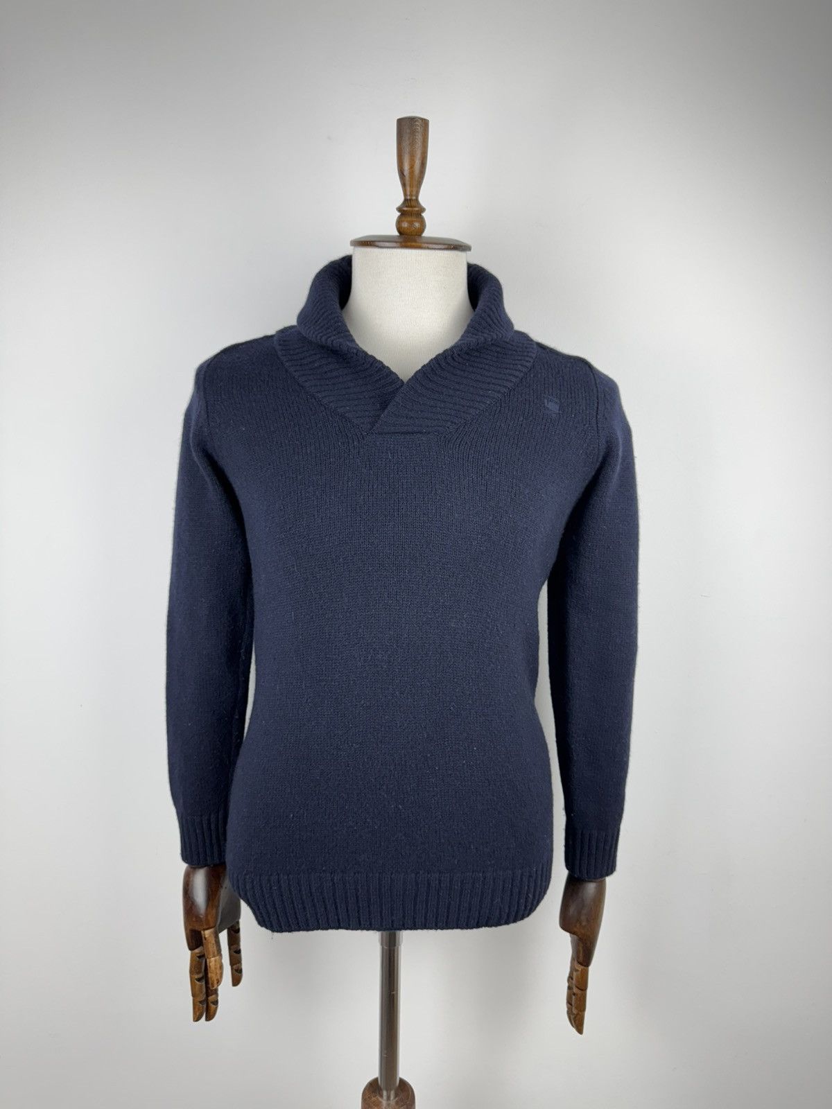 G-Star × Vintage Men G-Star Raw Gammit Shawl Collar Knit Long Sleeve Sweater Size US M / EU 48-50 / 2 - 1 Thumbnail
