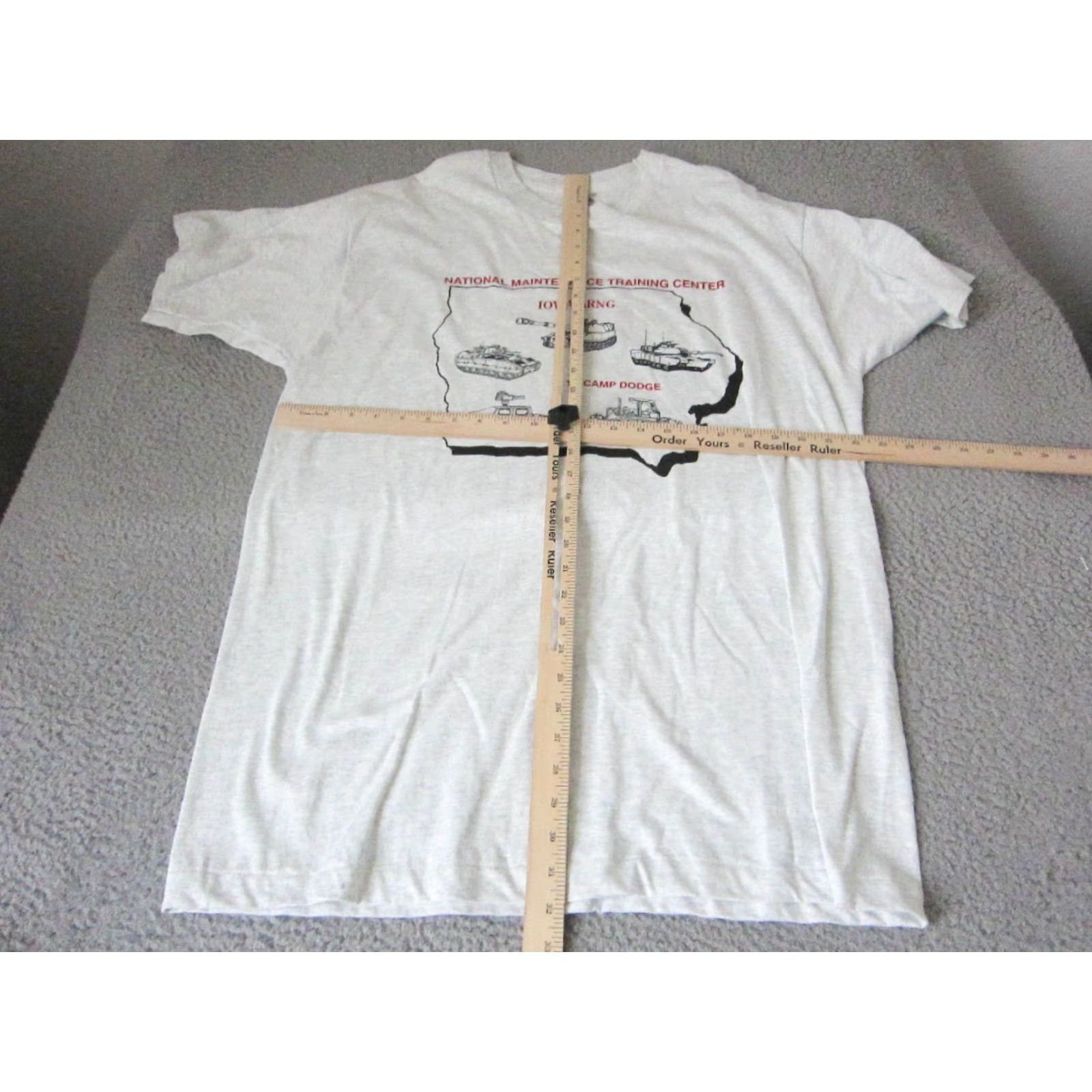 Vintage VINTAGE Military Shirt Adult XL Gray Short Sleeve Crew Neck Mens T-Shirt Single Stitch Stitch Logo Pattern Solid 90s? Size US XL / EU 56 / 4 - 6 Thumbnail