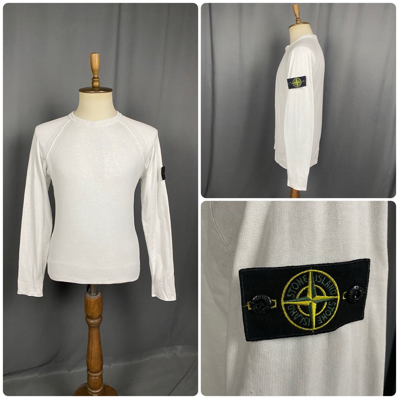 Stone Island Stone Island Men's Beige White Crewneck Sweater Size L Size US L / EU 52-54 / 3 - 1 Thumbnail
