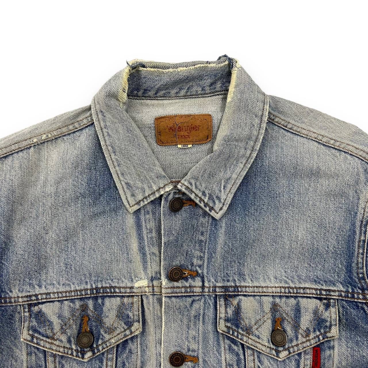 Vintage × Wrangler DaBomb🔥 Vintage Distressed Wrangler Denim Jacket Size US L / EU 52-54 / 3 - 2 Thumbnail
