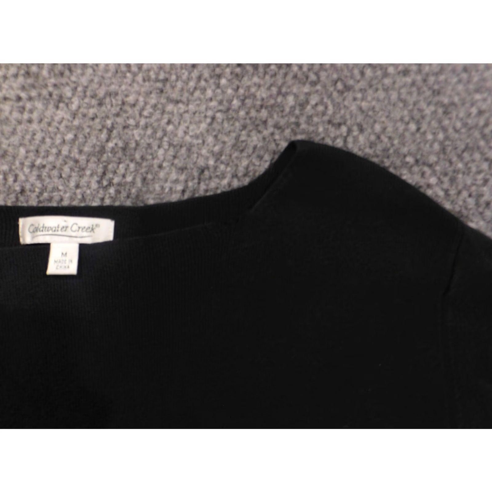 Coldwater Creek Coldwater Creek Blouse Womens M Black Crew Neck Pullover Silk Rayon Stretch Cap Sleeve Casual Basic Classic Ruffle Size M / US 6-8 / IT 42-44 - 5 Thumbnail