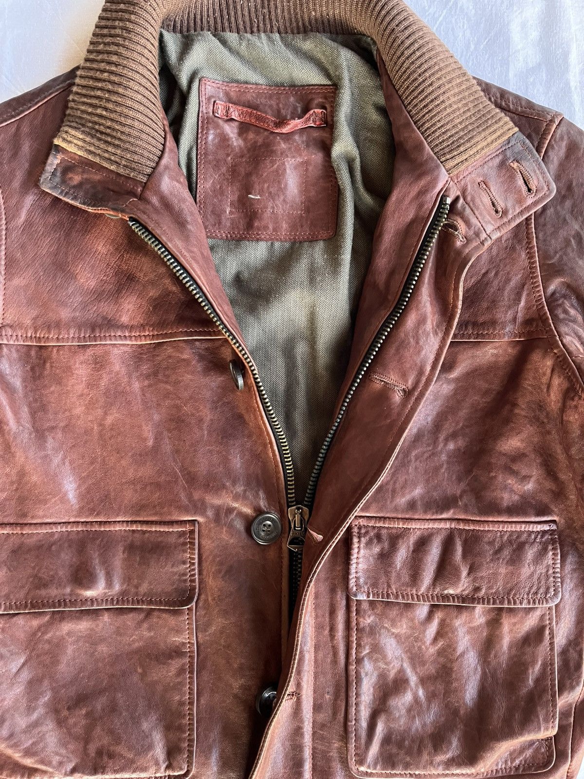 Japanese Brand Vintage Leather Bomber Artisanal Archive Piece CCP Size US M / EU 48-50 / 2 - 7 Thumbnail