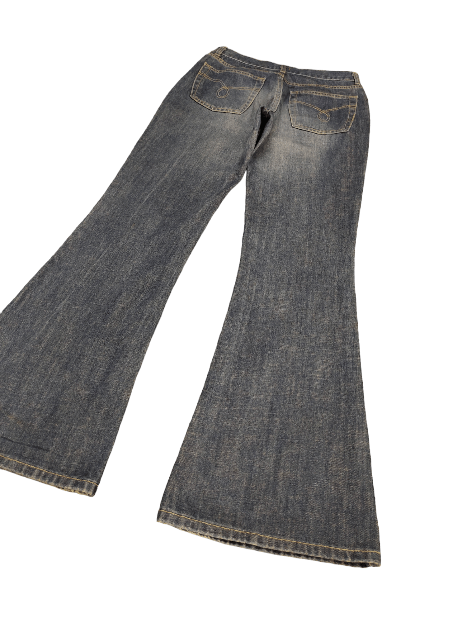If Six Was Nine Flare Jeans Fishbone Faded Boot Cut Bell Bottom Size US 28 / EU 44 - 12 Thumbnail