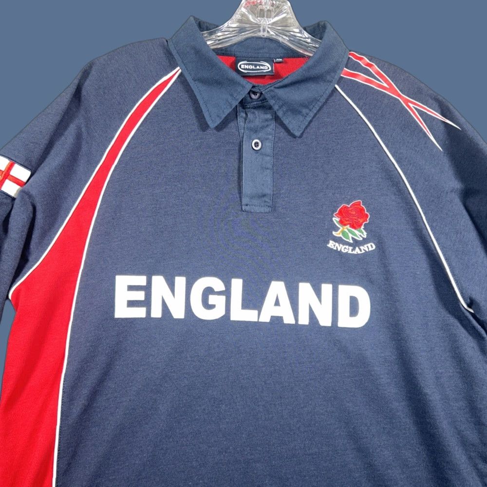 Vintage VINTAGE England Rugby Long Sleeve Shirt XL Polo Navy Blue Red Size US XL / EU 56 / 4 - 1 Thumbnail