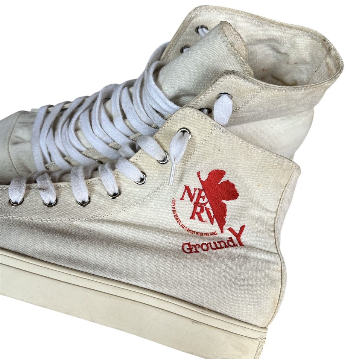 Ground Y Yohji Yamamoto Ground Y x Evangelion hi top sneaker 2015 Size US 10 / EU 43 - 10 Thumbnail