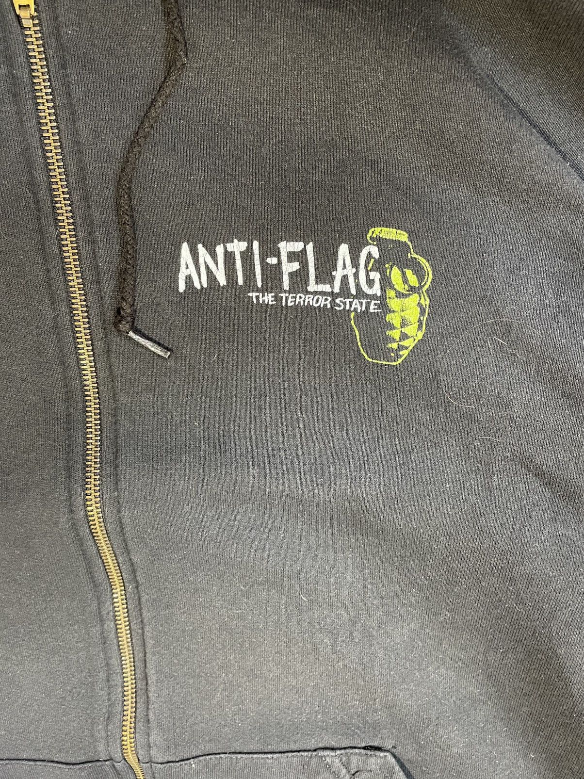Vintage Vintage Rare Anti-Flag The Terror State 00s Merch Zip Hoodie Size US XL / EU 56 / 4 - 8 Thumbnail