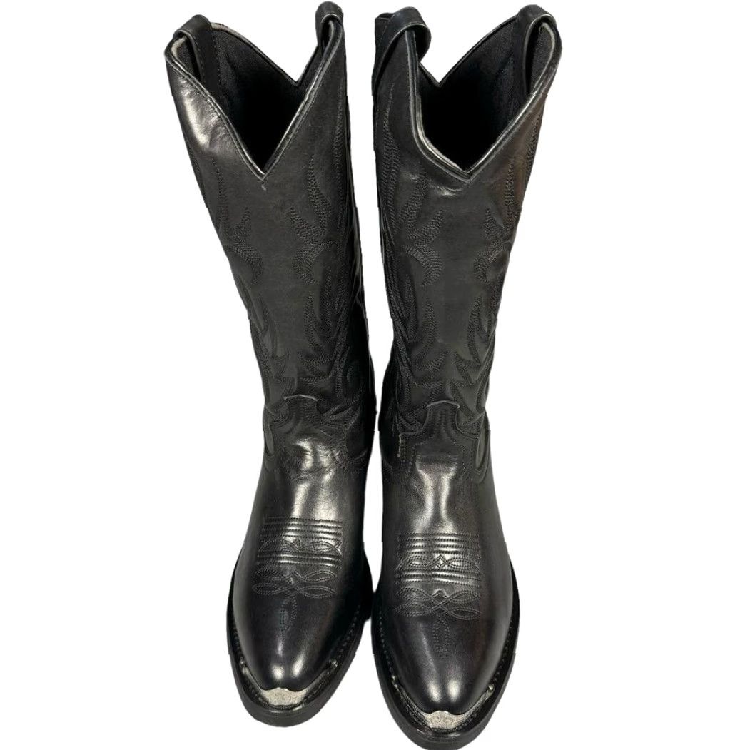 Vintage Laredo Mccomb Boots Men’s 10D Round Toe Cowboy Black Leather Western Work Shoes Size US 10 / EU 43 - 5 Thumbnail