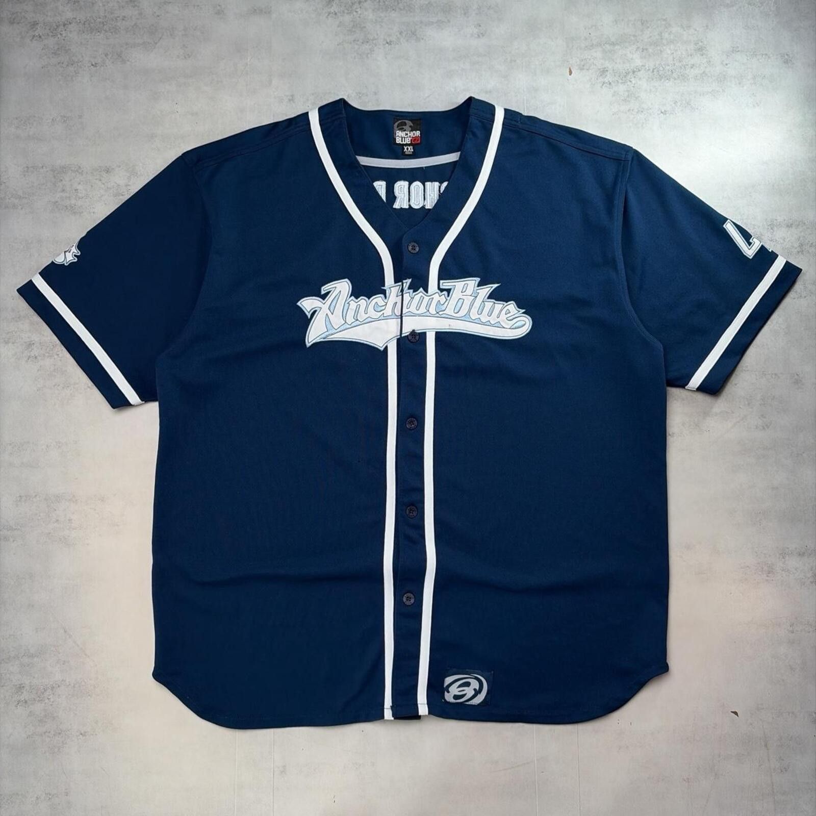 Anchor Blue Y2K Navy Anchor Blue Grunge Skater Baseball Jersey Size US XXL / EU 58 / 5 - 1 Thumbnail