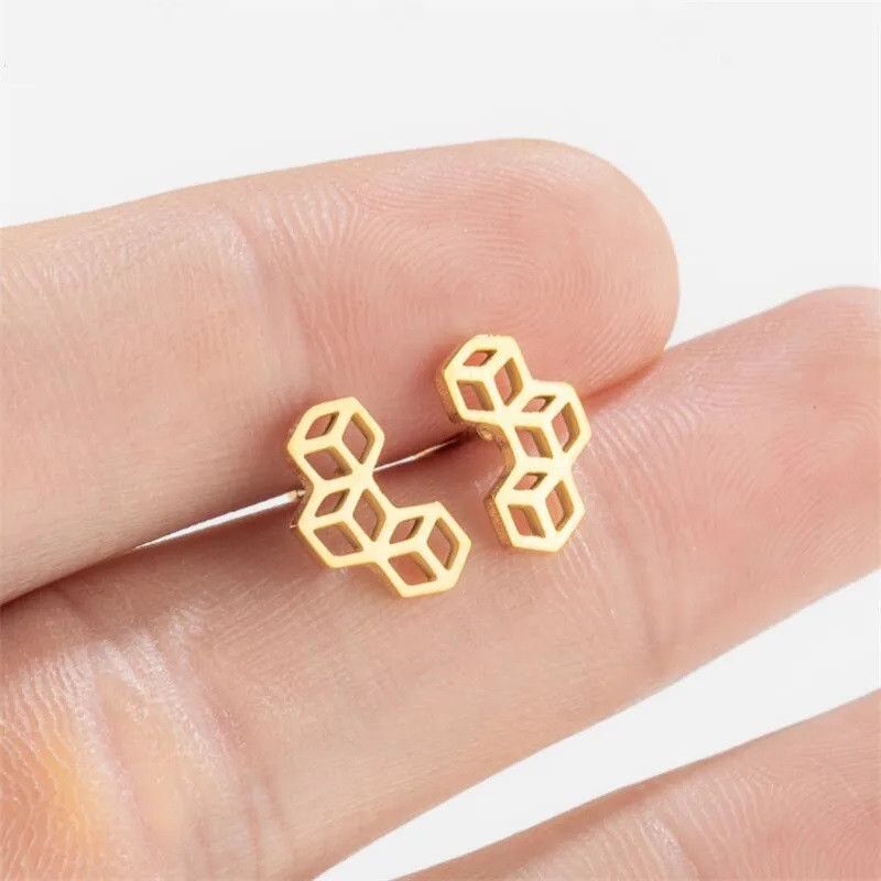 Jewelry Multiple Cube Cat Stud Earrings Charm Earring Gift Size ONE SIZE - 1 Thumbnail