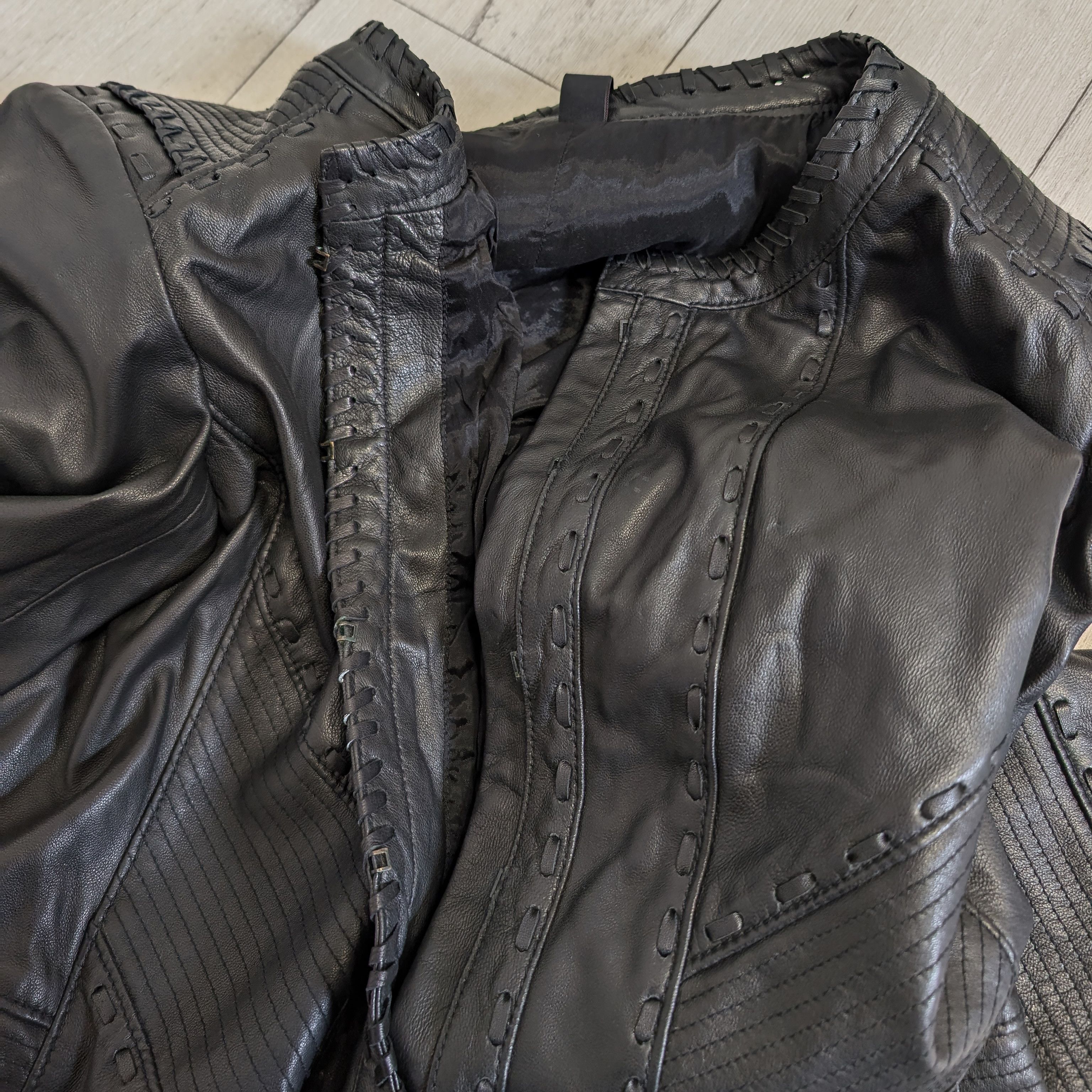 Genuine Leather Marc Cain Black Leather Long Coat Jacket Size N2 Colour 900 Size M / US 6-8 / IT 42-44 - 15 Thumbnail