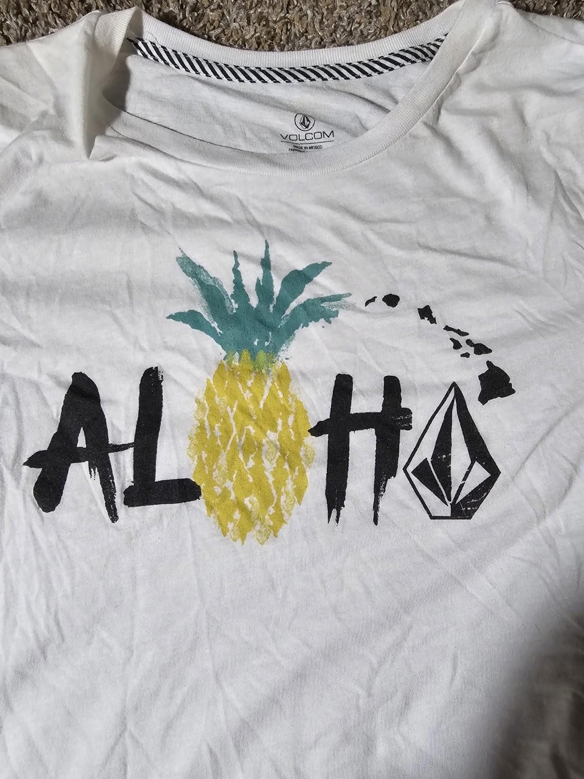Volcom Volcom Aloha Pineapple T-Shirt M(8) White Hawaiian Surf Size M / US 6-8 / IT 42-44 - 2 Thumbnail
