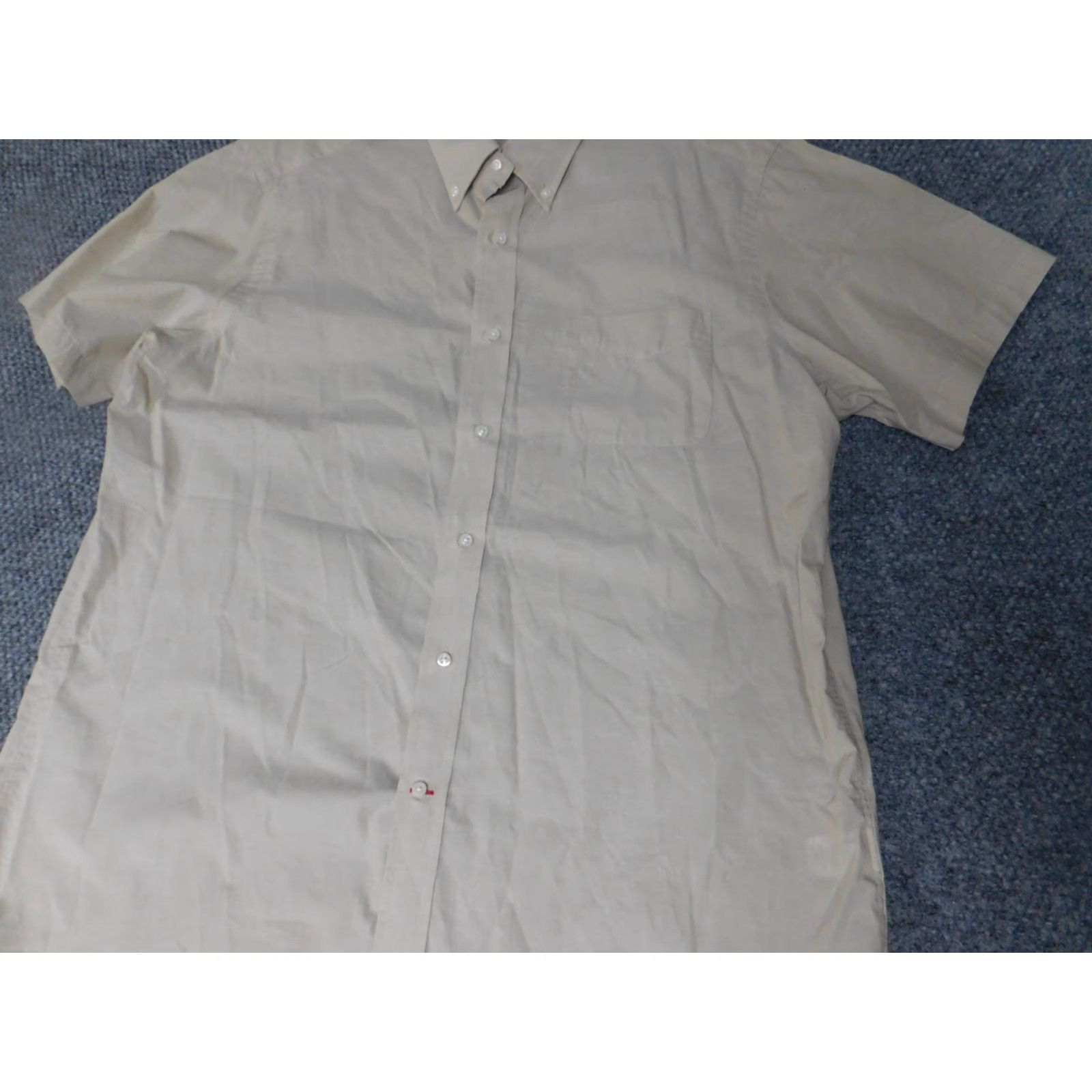 Cremieux Cremieux Shirt XL Beige Button-Down Classic Short Sleeve Collared Button-Up Mens Size US XL / EU 56 / 4 - 2 Thumbnail