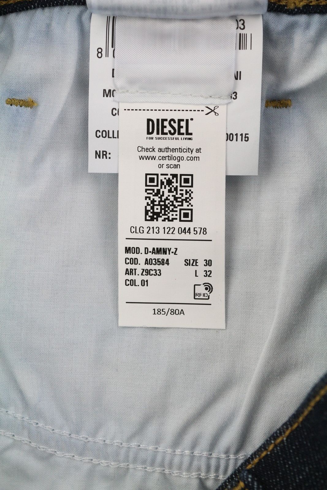 Diesel D-AMNY-Z Z9C33 W30/L32 Slim Dark Blue Jeans 40901 Size US 30 / EU 46 - 11 Thumbnail