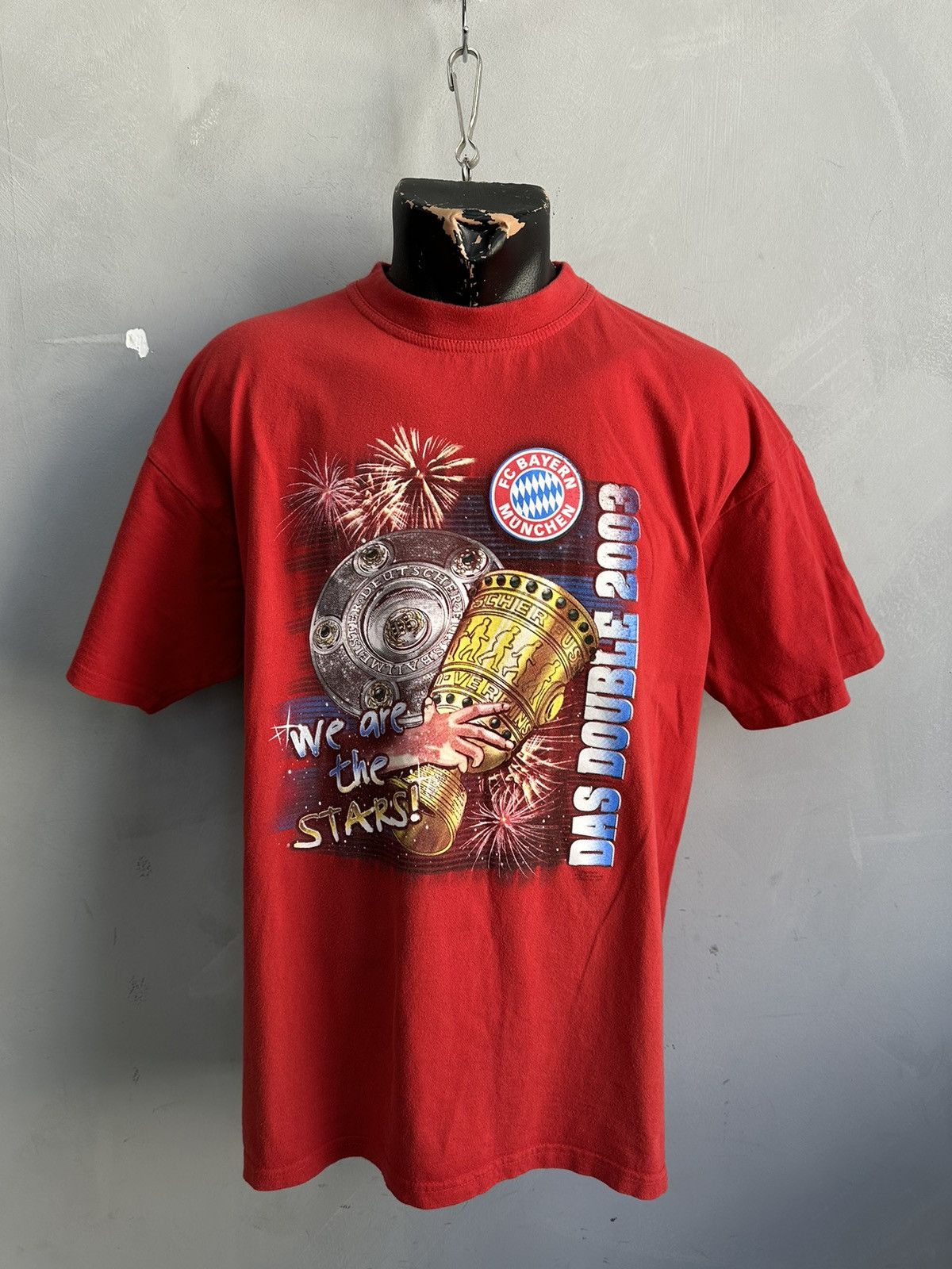 Adidas Vintage 2003 Bayern Munich Graphic Tee Jersey Size US L / EU 52-54 / 3 - 1 Thumbnail