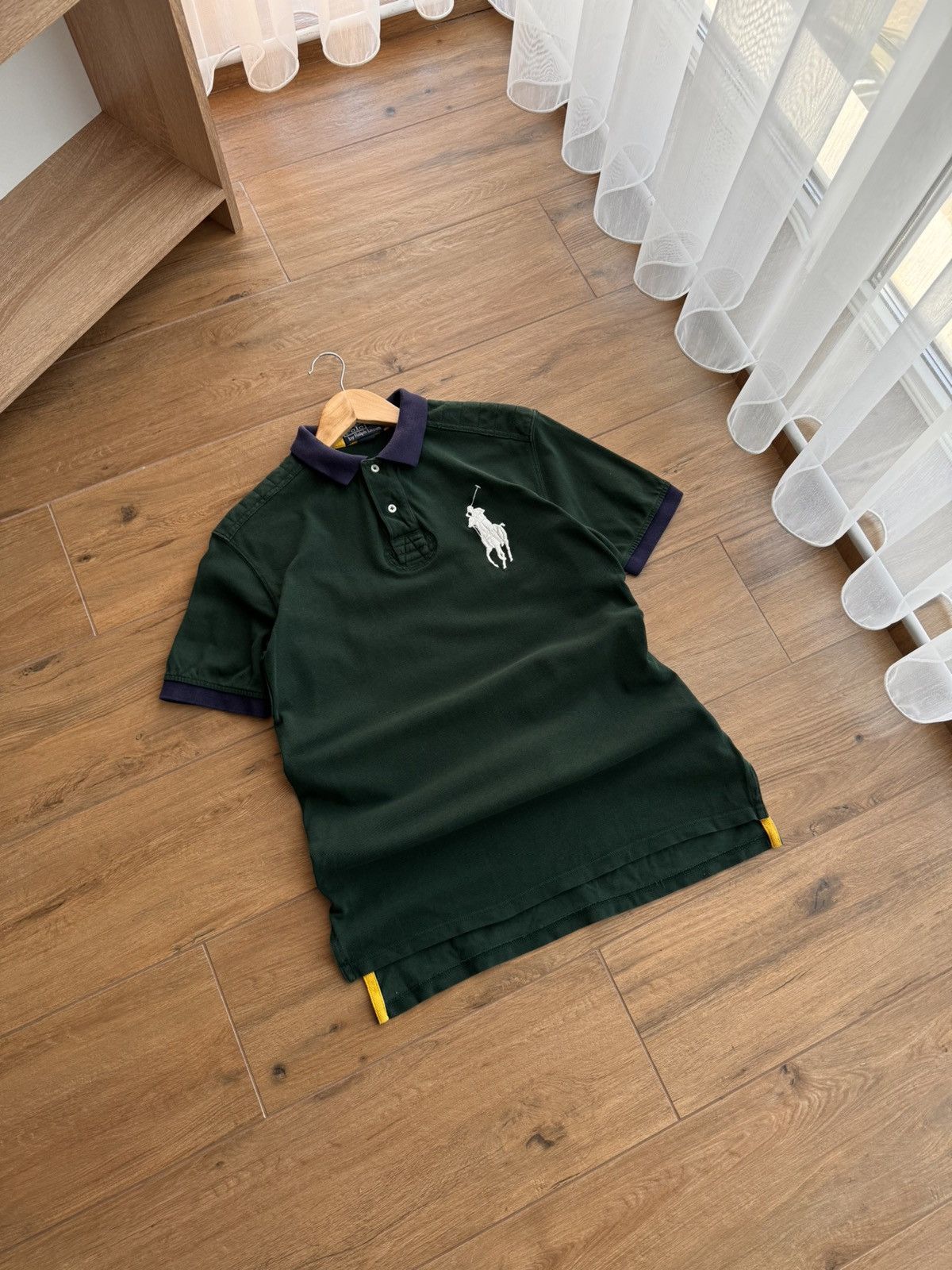 Lauren Ralph Lauren × Polo Ralph Lauren × Vintage Vintage Polo Ralph Lauren Royal Green Big Logo Polo Shirt Size US M / EU 48-50 / 2 - 1 Thumbnail