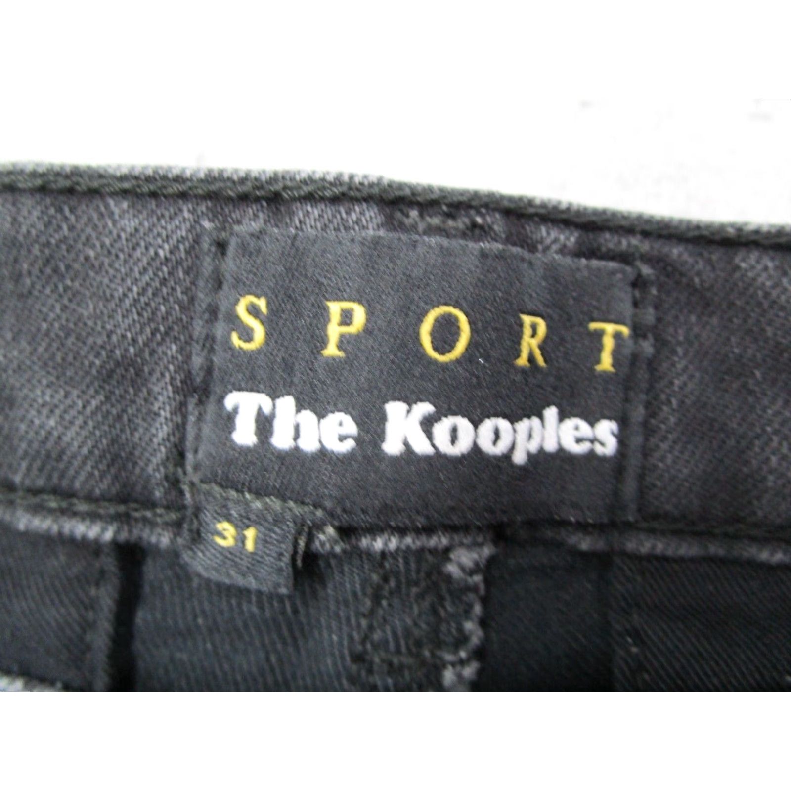 The Kooples The Kooples Men's Jeans 31 Black Slim Fit Denim Zip Ankle Skull Accents Cargo Pockets Rustic Style Size US 31 - 3 Thumbnail