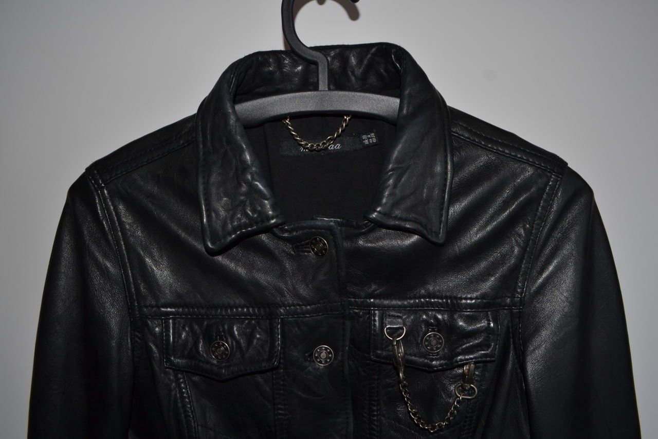 Muubaa Muubaa Lamb Leather Biker Jacket Women's Size UK 10 Black Size S / US 4 / IT 40 - 2 Thumbnail