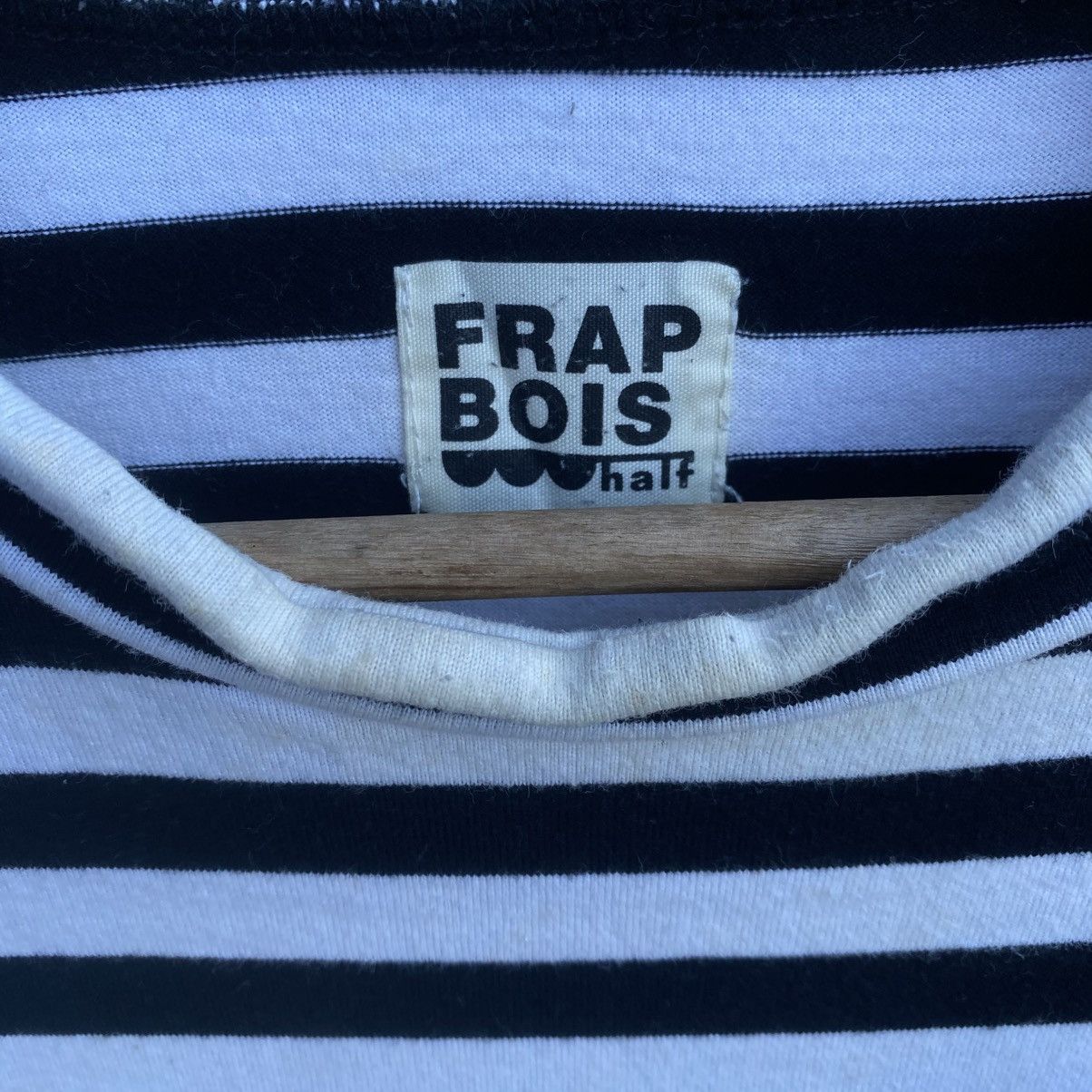 Designer × Frapbois × Issey Miyake Frapbois Half by ISSEY MIYAKE Stripes Longsleeve Tee Shirt Size M / US 6-8 / IT 42-44 - 3 Thumbnail