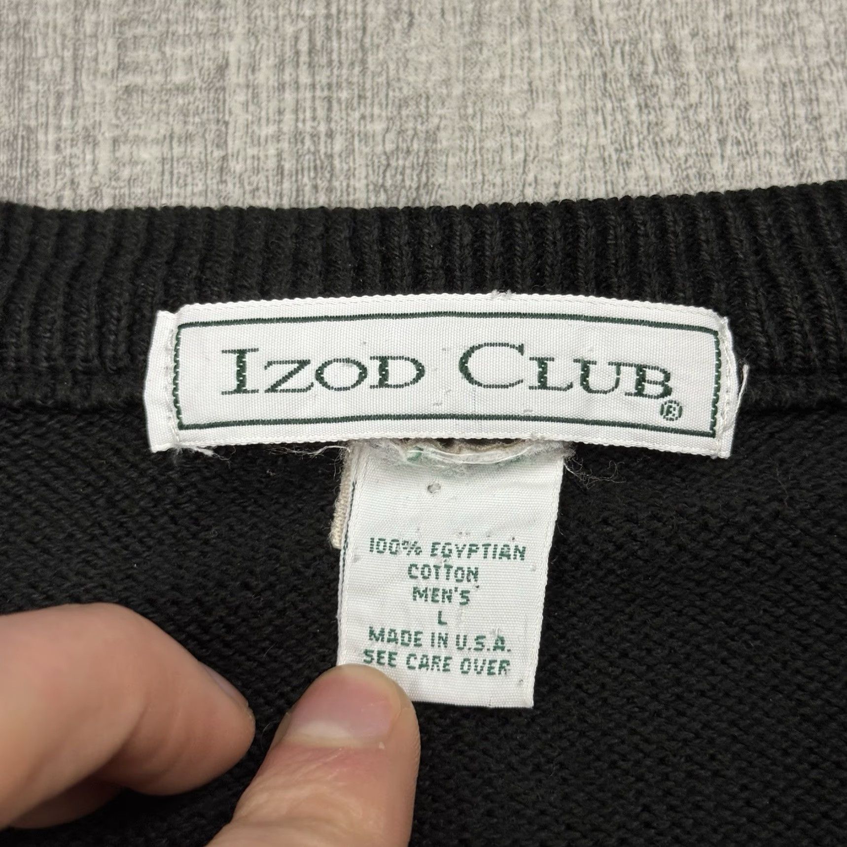 Izod Vintage IZOD Men’s Golf Sweater The Dominion Club Wyndam Cotton Pullover Black L Size US L / EU 52-54 / 3 - 4 Thumbnail