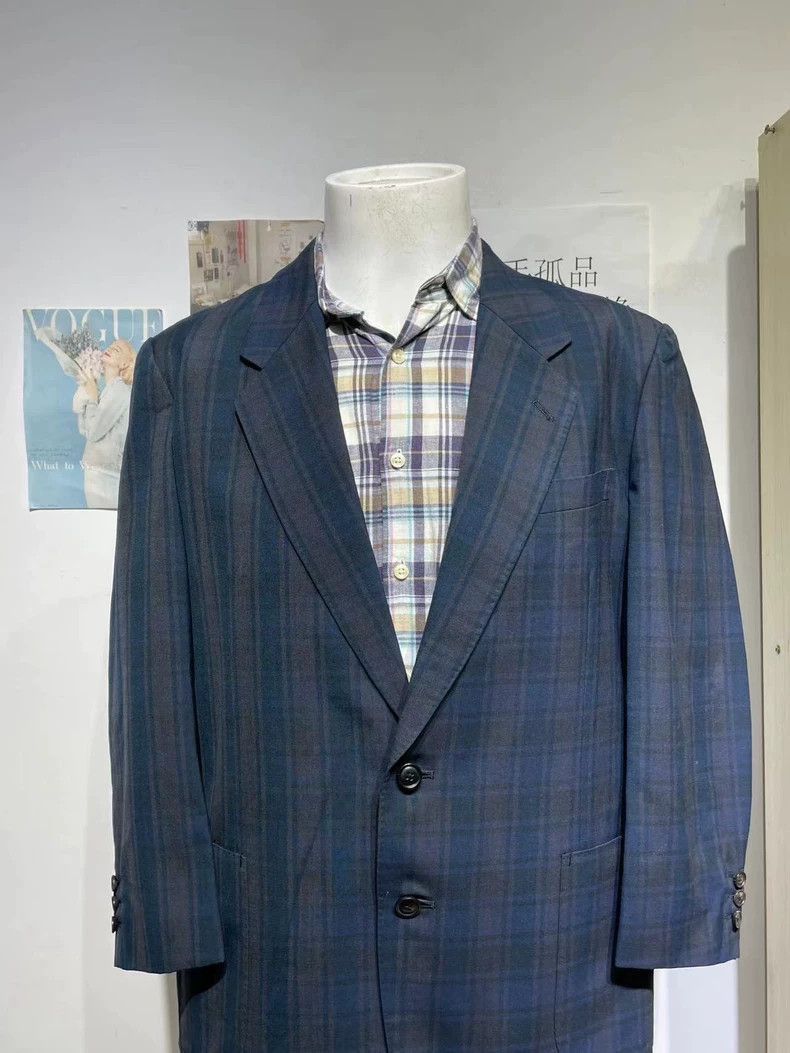Givenchy Givenchy Vintage Givenchy Blue Plaid Suit Jacket -2507 Size US M / EU 48-50 / 2 - 2 Thumbnail