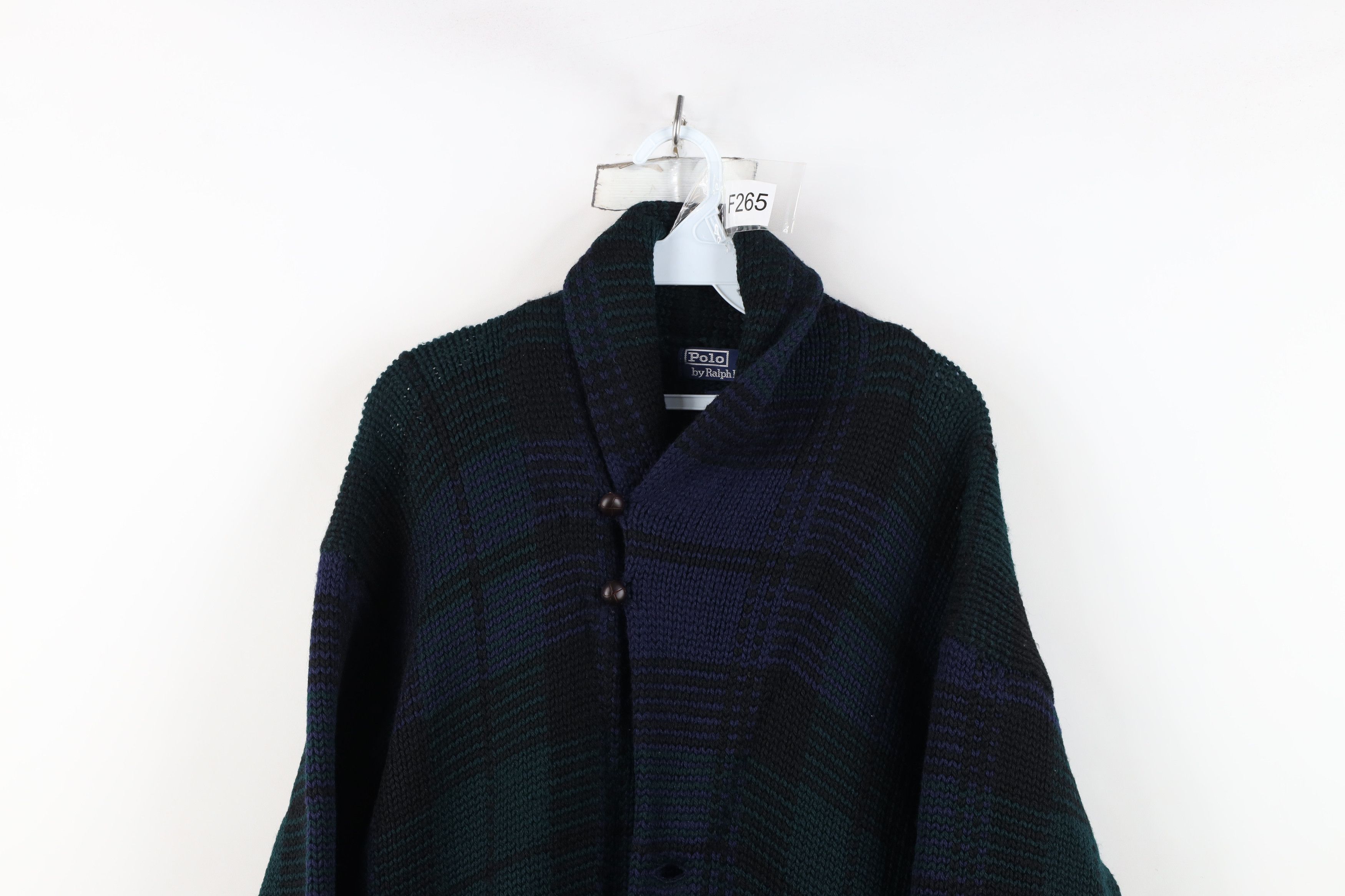 Ralph Lauren Vintage 90s Ralph Lauren Wool Knit Shawl Cardigan Sweater Size US L / EU 52-54 / 3 - 2 Thumbnail