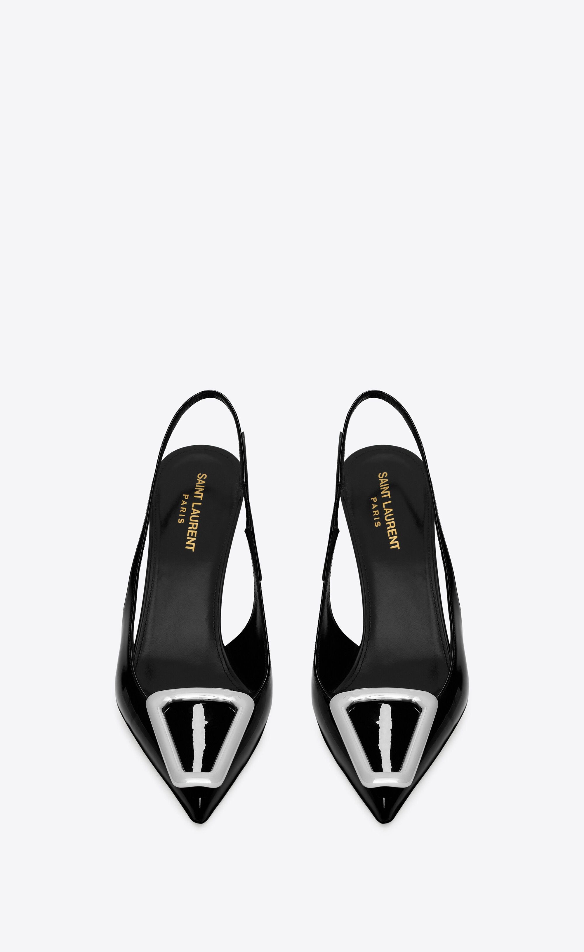 Saint Laurent Paris oc11z1225 756062 Avenue Slingback Pumps in Patent Leather Size US 6.5 / IT 36.5 - 2 Thumbnail