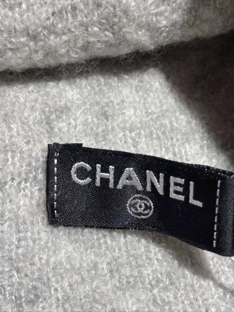 Chanel Chanel Gray Double C Logo Knit Hat -2505 Size ONE SIZE - 3 Thumbnail