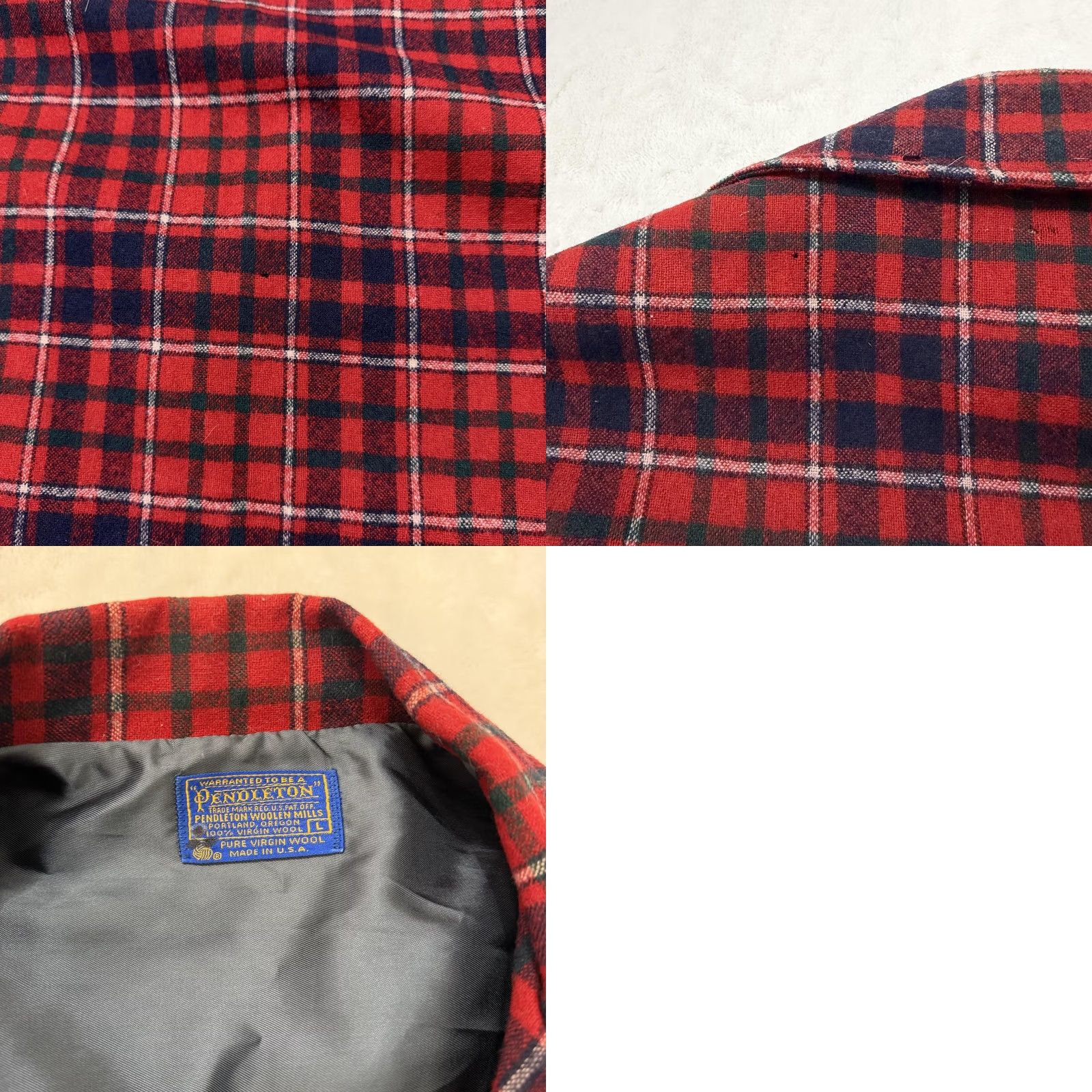 Pendleton VINTAGE Pendleton Blazer Sport Coat Mens Large Red Plaid Wool Jacket Made USA Size 42R - 10 Thumbnail