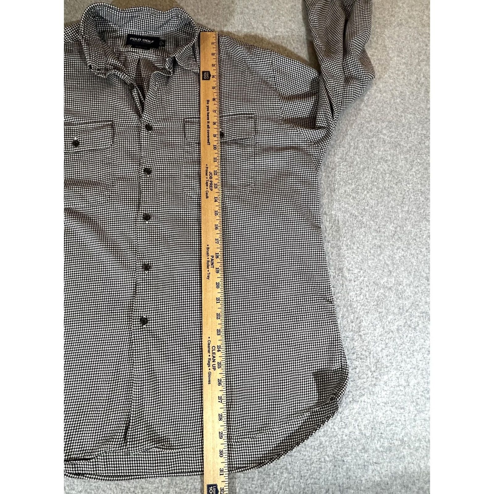 Polo Ralph Lauren VINTAGE Polo Golf Ralph Lauren Shirt Mens Large Black Houndstooth Button Up Benford Polo Golf Casual Athletic Mens L Black & White Check Pattern Size US L / EU 52-54 / 3 - 5 Thumbnail
