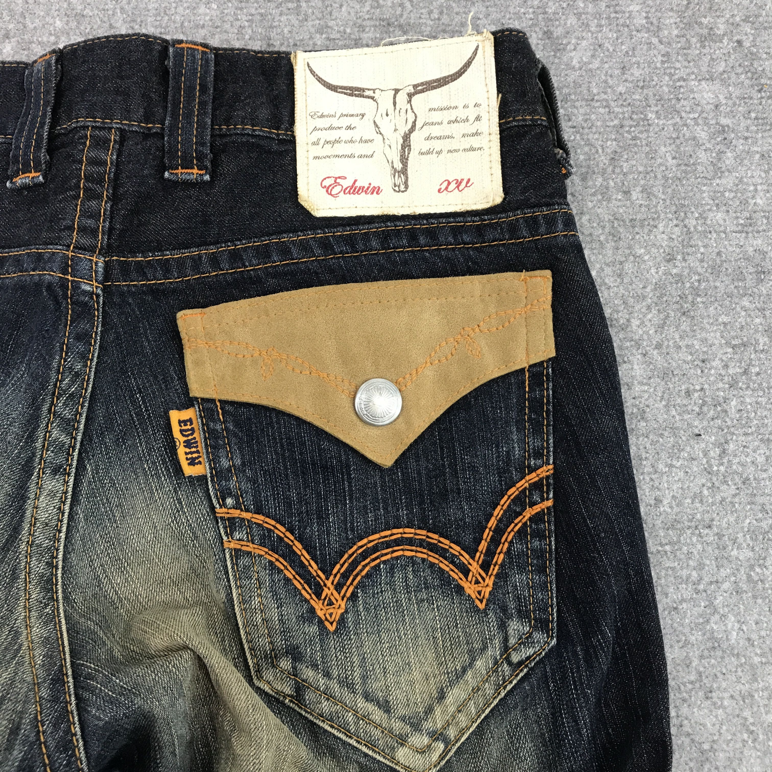 Edwin × Japanese Brand Flare Edwin Japan design Bootcut distressed denim pants Size US 30 / EU 46 - 4 Thumbnail