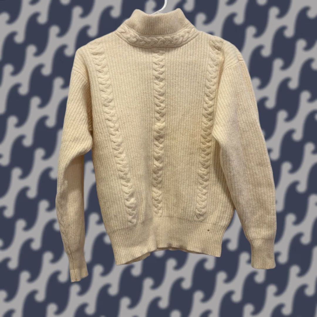 Vintage VINTAGE Le Moda Sweater Women Medium Cream Angora Lambswool Cable Knit Mock Neck Vintage Size M / US 6-8 / IT 42-44 - 1 Thumbnail