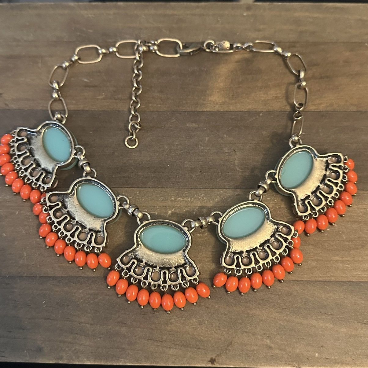 J.Crew J. Crew aqua and coral statement necklace Size ONE SIZE - 4 Thumbnail