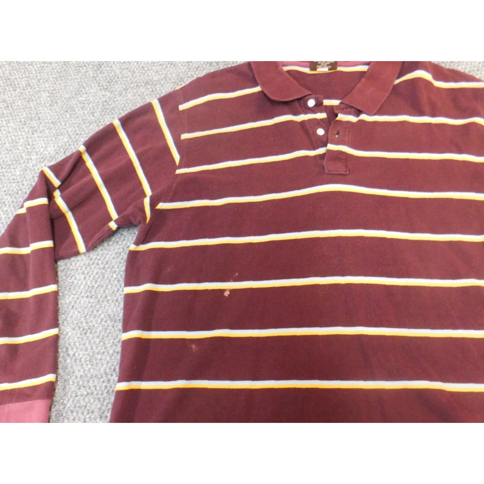 Vintage Steve & Barry's Mens Shirt Polo XL Red Striped Long Sleeve Classic Knit Blended Fabric Logo Button Closure Size US XL / EU 56 / 4 - 4 Thumbnail