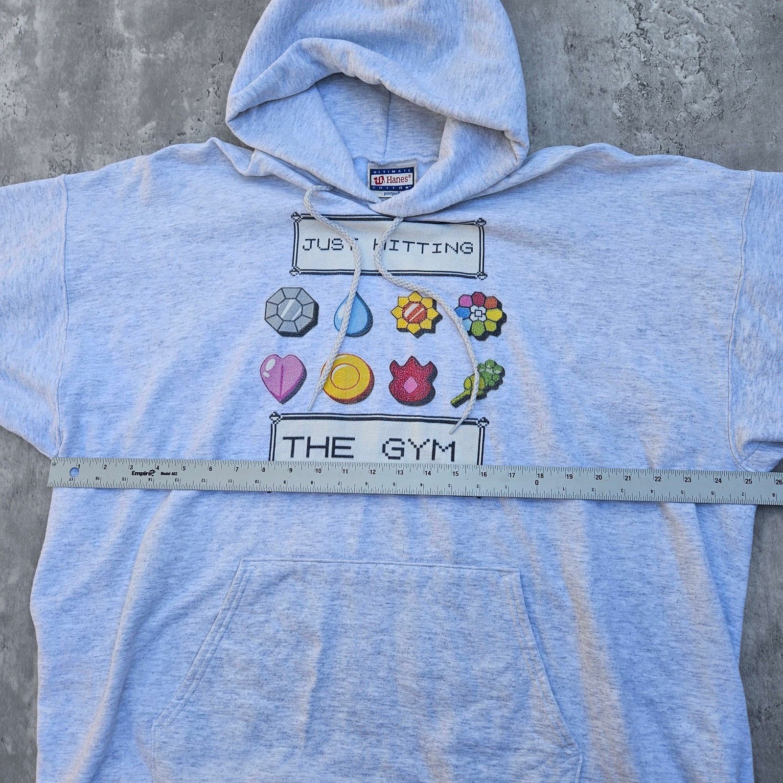 Hanes Vintage Y2K Pokemon Gym Hoodie Men's XL Grey Size US XL / EU 56 / 4 - 5 Thumbnail