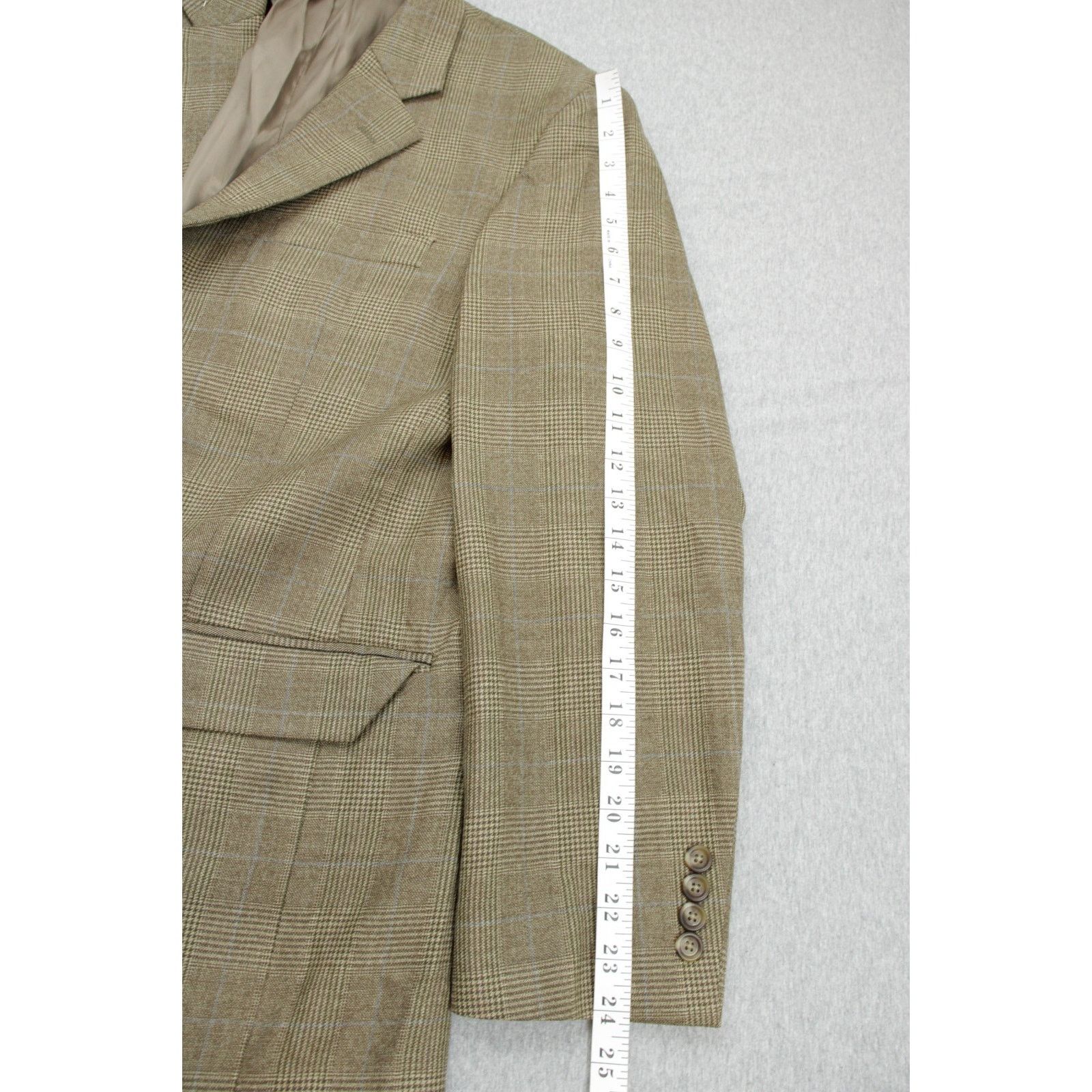 Jos. A. Bank Jos A Bank Blazer Mens 40R Brown Glen Plaid 100% Wool Size 40R - 8 Thumbnail