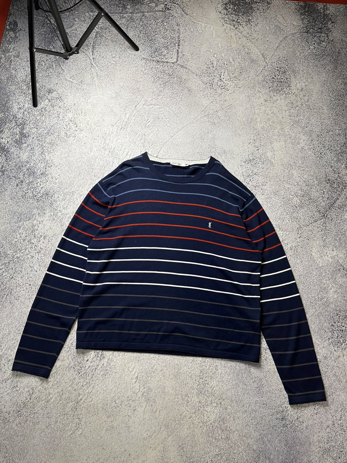 Vintage Vintage YSL Yves Saint Laurent Crewneck Knit Sweater 90s Size US XXL / EU 58 / 5 - 1 Thumbnail