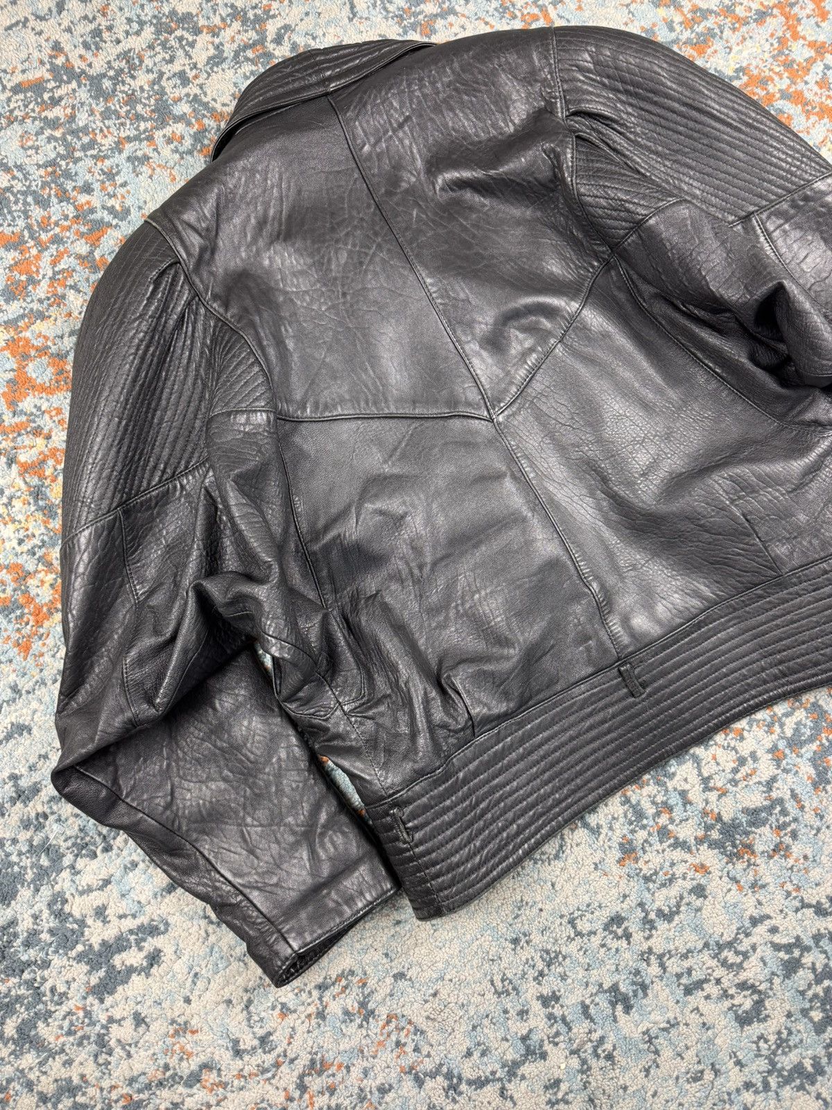 Japanese Brand × Vintage Vintage 90s crazy real leather avant garde design jacket Size M / US 6-8 / IT 42-44 - 6 Thumbnail
