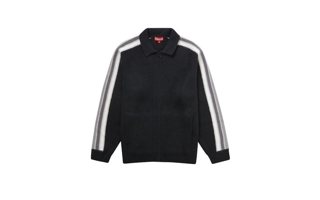 Supreme Supreme Sleeve Stripe Zip Up Sweater in Black / Large