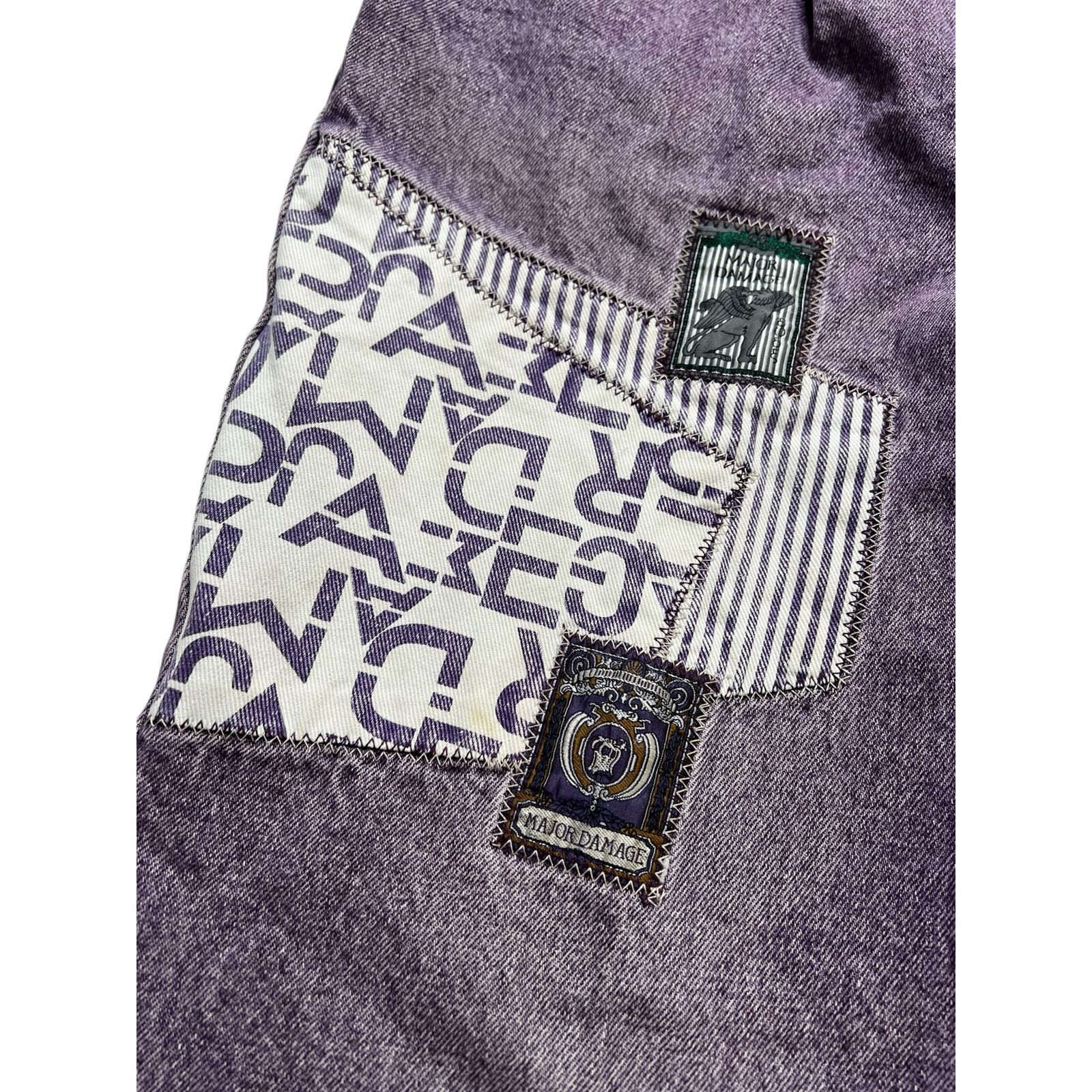 Vintage Vintage Retro Major Damage Women’s Purple Patchwork Jeans Size 30" / US 8 / IT 44 - 11 Thumbnail